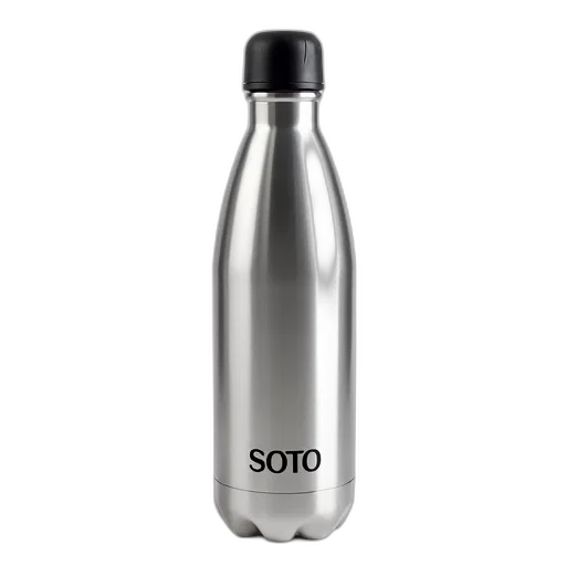 bottle, 3d render, silver, water transparent PNG cut-out
