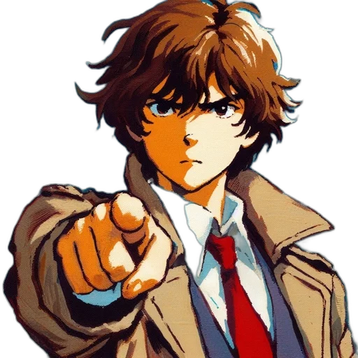 jacket, staff, weapon, face transparent PNG cut-out