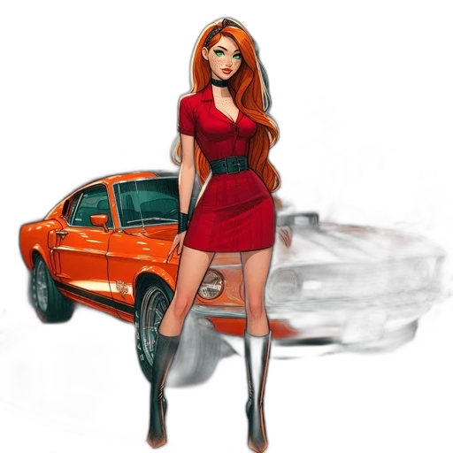 car, dress, concept art, fantasy art transparent PNG cut-out