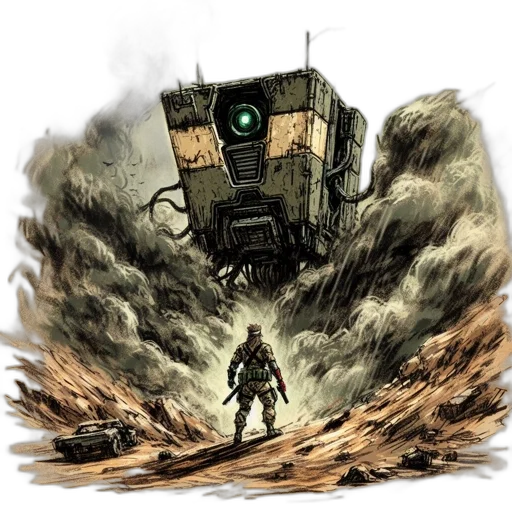 robot, concept art, comic book art, fantasy art transparent PNG cut-out