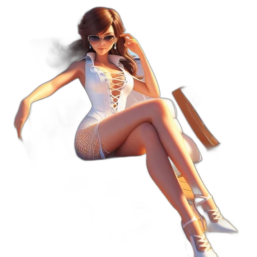 dress, staff, concept art, 3d render transparent PNG cut-out