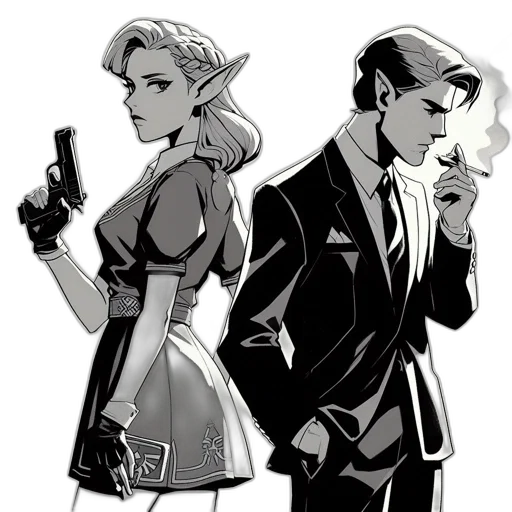 comic book art, concept art, cartoon, pixel art transparent PNG cut-out