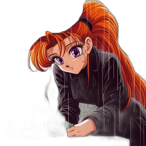 jacket, hair, staff, anime transparent PNG cut-out