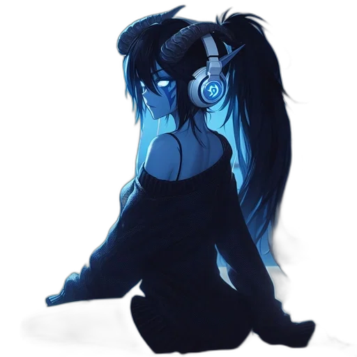 hair, dress, creature, mask transparent PNG cut-out