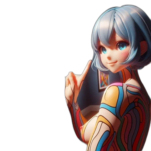 robot, face, anime, fantasy art transparent PNG cut-out
