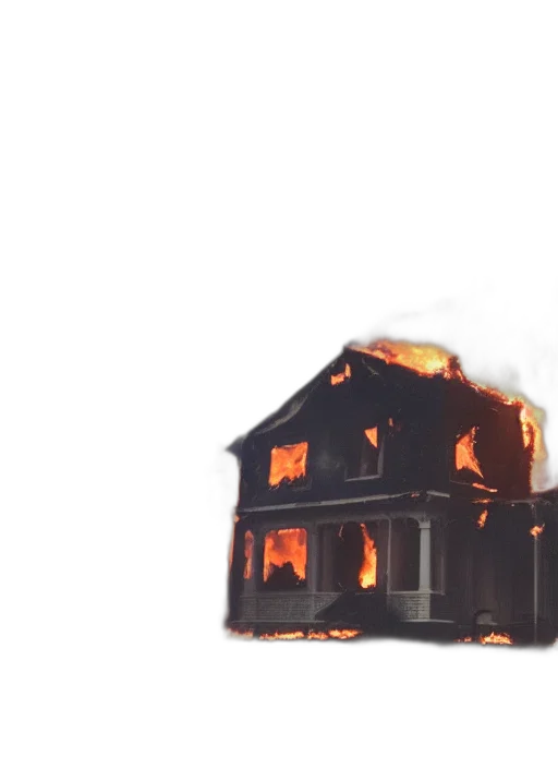 building, 3d render, concept art, fire transparent PNG cut-out