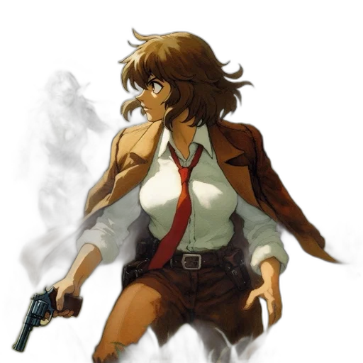 jacket, weapon, concept art, comic book art transparent PNG cut-out
