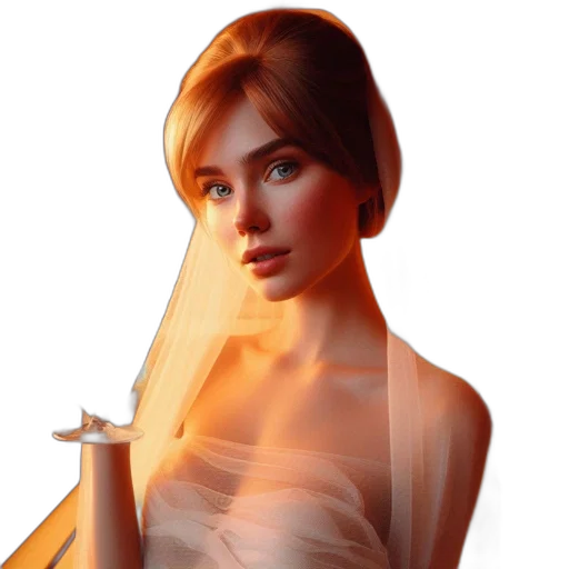 dress, jewelry, face, crown transparent PNG cut-out