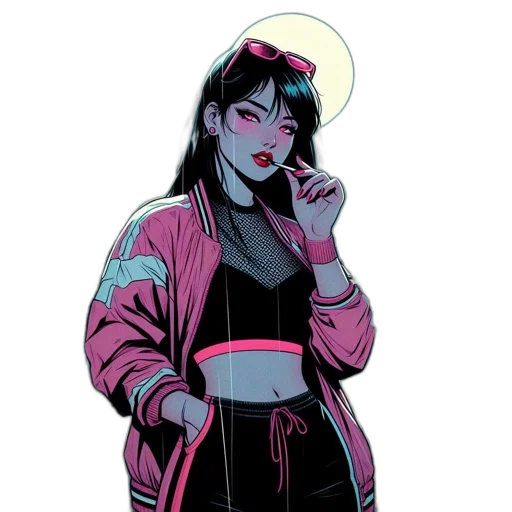 jacket, comic book art, cyberpunk, concept art transparent PNG cut-out