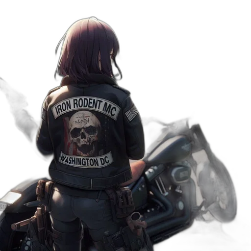 jacket, weapon, concept art, cyberpunk transparent PNG cut-out