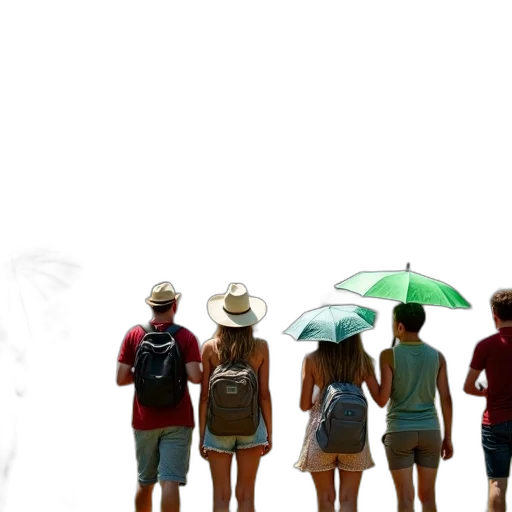 umbrella, hat, staff, mask transparent PNG cut-out