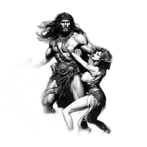 fantasy art, concept art, comic book art, pencil sketch transparent PNG cut-out