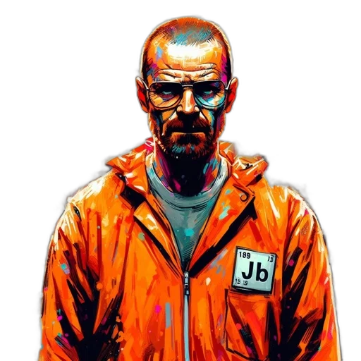 jacket, face, staff, comic book art transparent PNG cut-out