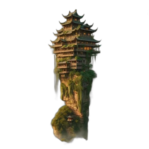 building, dragon, crown, concept art transparent PNG cut-out