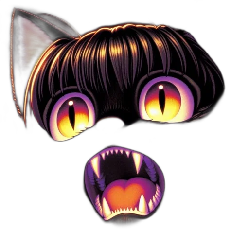mask, creature, hair, staff transparent PNG cut-out