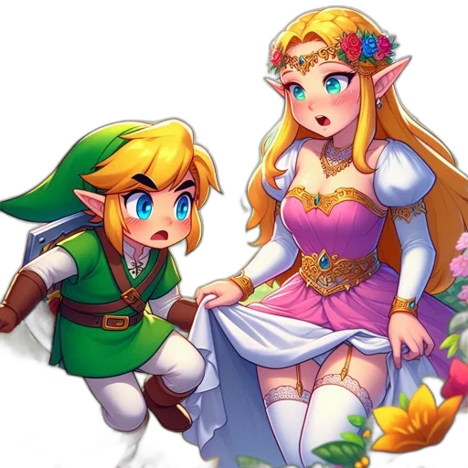 dress, crown, weapon, pixel art transparent PNG cut-out