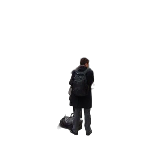 jacket, staff, umbrella, robot transparent PNG cut-out