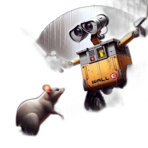 robot, concept art, 3d render, wall-e transparent PNG cut-out