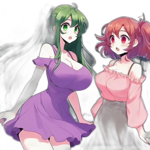 dress, anime, concept art, watercolor transparent PNG cut-out