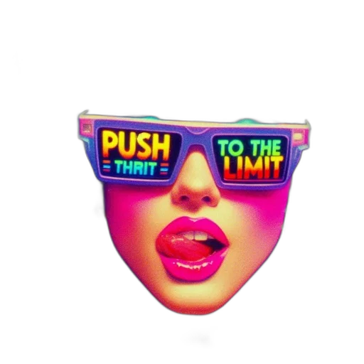 vaporwave, 3d render, neon, 1980s-themed transparent PNG cut-out
