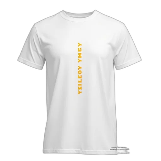white, t-shirt, stylized, yellow transparent PNG cut-out