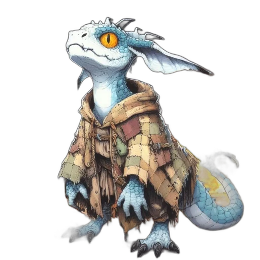 dragon, creature, staff, animal transparent PNG cut-out