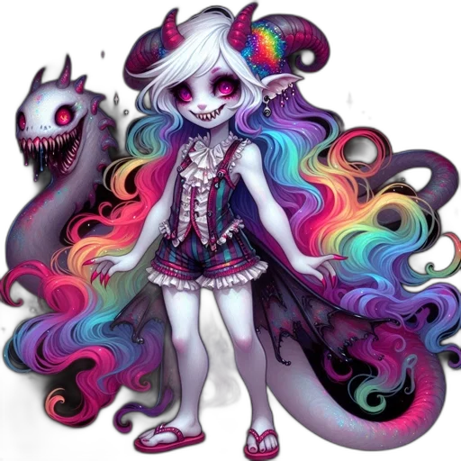 creature, dragon, staff, dress transparent PNG cut-out