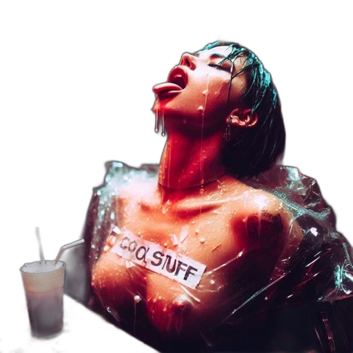 cyberpunk, vaporwave, concept art, 3d render transparent PNG cut-out