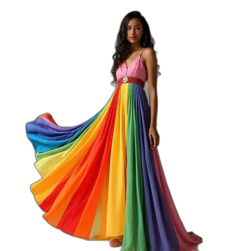 dress, umbrella, colorful, neon transparent PNG cut-out
