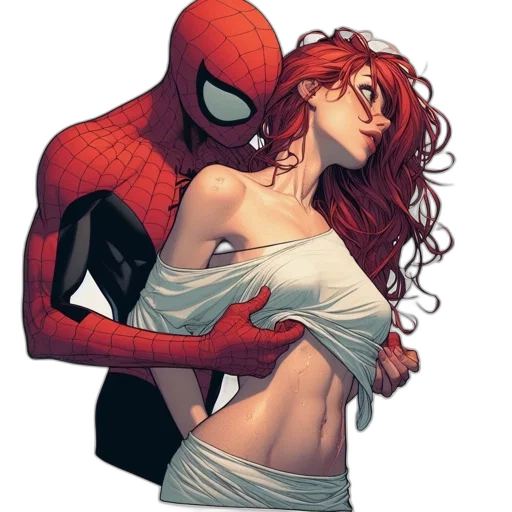 comic book art, concept art, fantasy art, spider-man transparent PNG cut-out