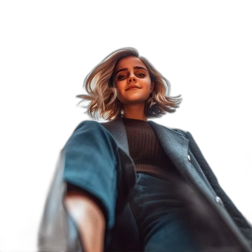 jacket, face, hair, dress transparent PNG cut-out
