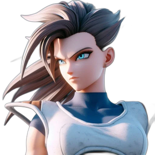 face, hair, concept art, 3d render transparent PNG cut-out