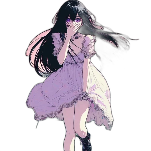 dress, creature, weapon, hair transparent PNG cut-out