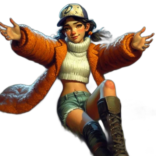 jacket, staff, hat, concept art transparent PNG cut-out