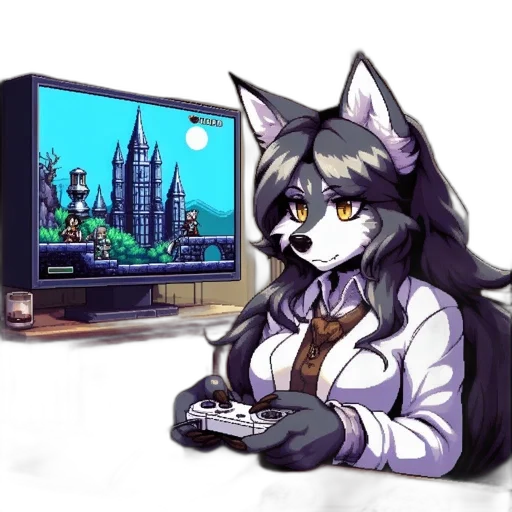 animal, pixel art, cyberpunk, concept art transparent PNG cut-out