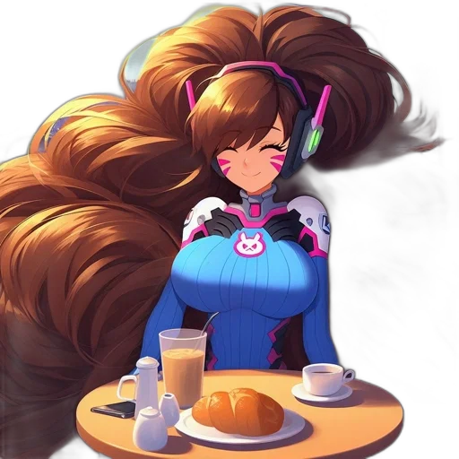 hair, food, dress, staff transparent PNG cut-out