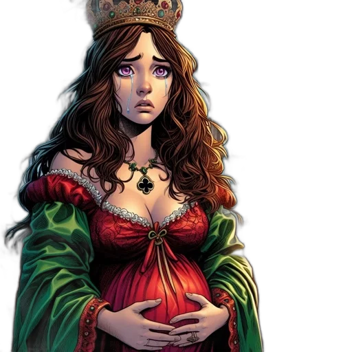 crown, dress, fantasy art, comic book art transparent PNG cut-out
