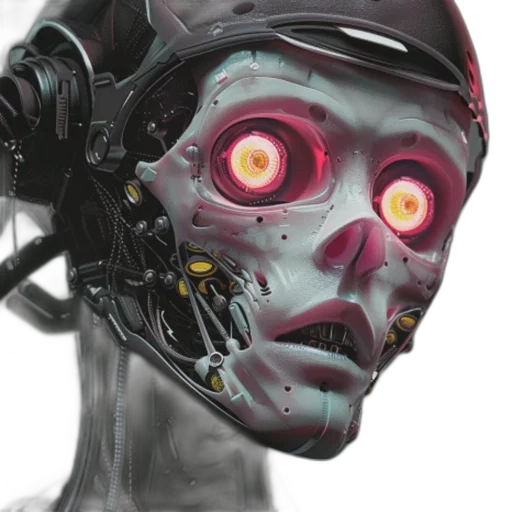 robot, mask, cyberpunk, concept art transparent PNG cut-out