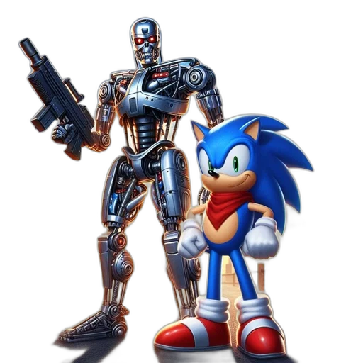 robot, weapon, concept art, 3d render transparent PNG cut-out
