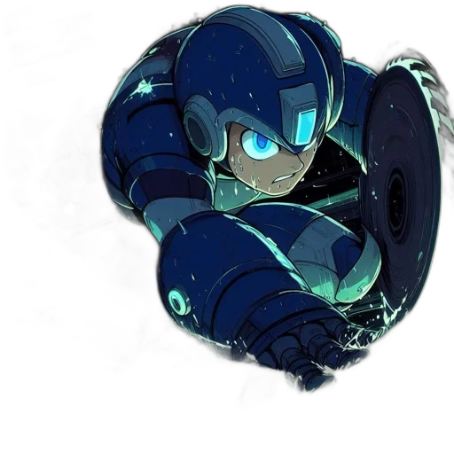 robot, jacket, mask, weapon transparent PNG cut-out