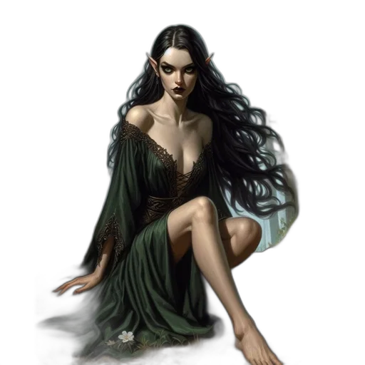 dress, jewelry, fantasy art, concept art transparent PNG cut-out