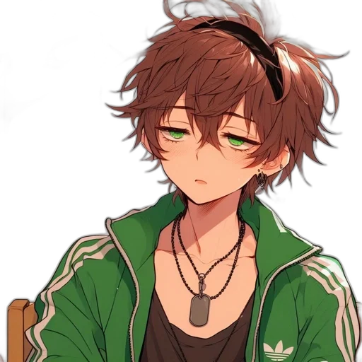 jacket, staff, hair, hat transparent PNG cut-out