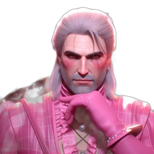 jacket, face, creature, staff transparent PNG cut-out