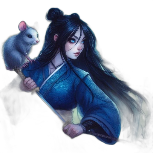 fantasy art, concept art, anime, watercolor transparent PNG cut-out