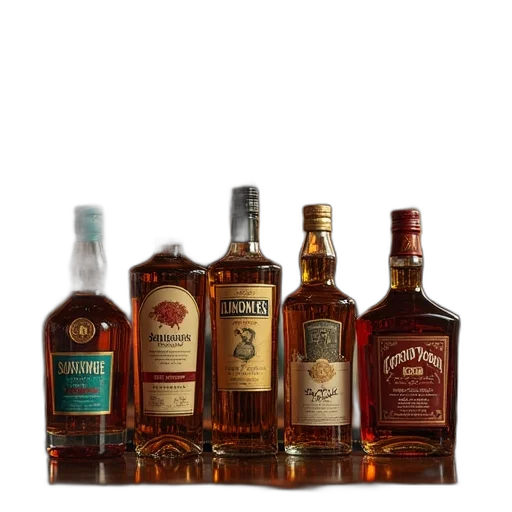 bottle, crown, group, alcohol transparent PNG cut-out