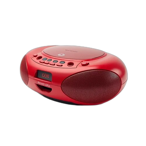 red, portable, player, digital transparent PNG cut-out