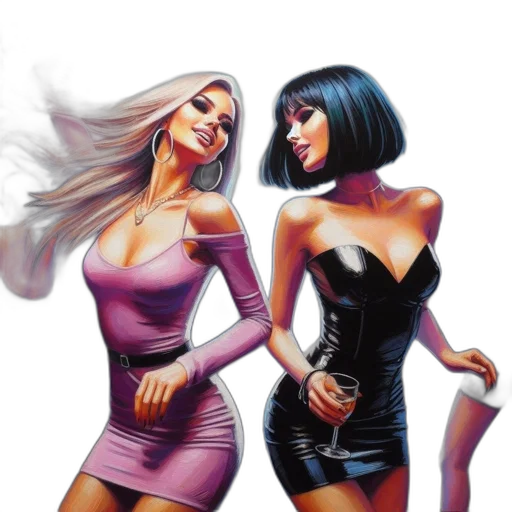 dress, concept art, comic book art, fantasy art transparent PNG cut-out
