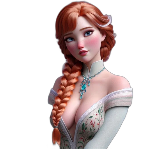 dress, jewelry, fantasy art, 3d render transparent PNG cut-out