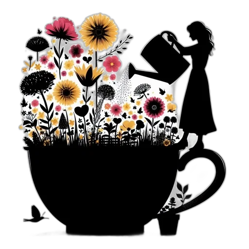 stylized, illustration, depicts, woman transparent PNG cut-out