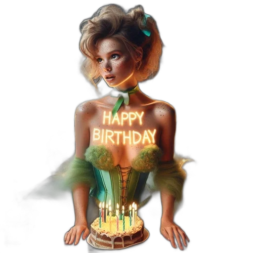 young, woman, green, fairy transparent PNG cut-out